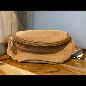 Suede camel coloured fanny pack